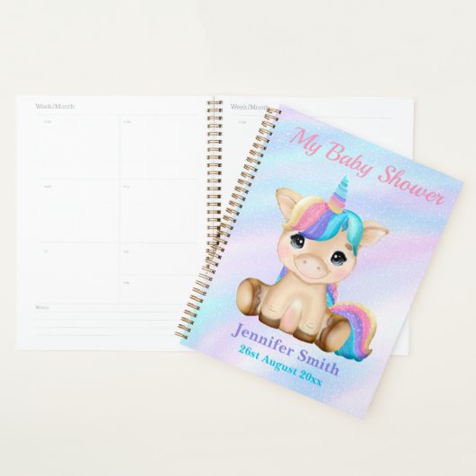 Niedlich Baby Unicorn Kinderdusche / Erinnerungen Planer (Anzeige)