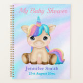 Niedlich Baby Unicorn Kinderdusche / Erinnerungen Planer (Vorderseite)