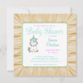 Niedlich Baby Unicorn Kinderdusche Pastellfarben Einladung (Vorderseite)