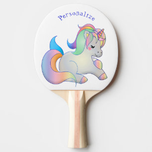 Niedlich Baby Unicorn Pastel Fantasy Personalisier Tischtennis Schläger