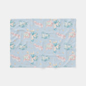 Niedlich Baby Unicorn Pink Blue Pastel Kinderzimme Fleecedecke (Vorderseite (Horizontal))