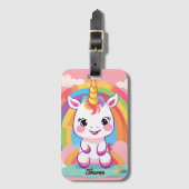 Niedlich Baby Unicorn Rainbow Gepäckanhänger (Vorderseite Vertikal)