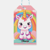Niedlich Baby Unicorn Rainbow Geschenkanhänger (Rückseite)