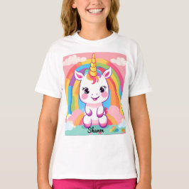 Niedlich Baby Unicorn Rainbow T-Shirt