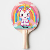 Niedlich Baby Unicorn Rainbow Tischtennis Schläger (Vorderseite)