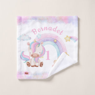 Niedlich Baby Unicorn Regenbogen Kinder waschen Tu Waschlappen