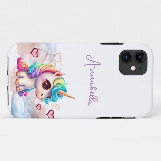 Niedlich Baby Unicorn und Herz Case-Mate iPhone Hülle (Rückseite (Horizontal))