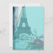 Niedlich Baby Vintag Paris Baby Dusche Einladung (Rückseite)