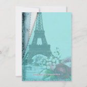 Niedlich Baby Vintag Paris Baby Dusche Einladung (Rückseite)