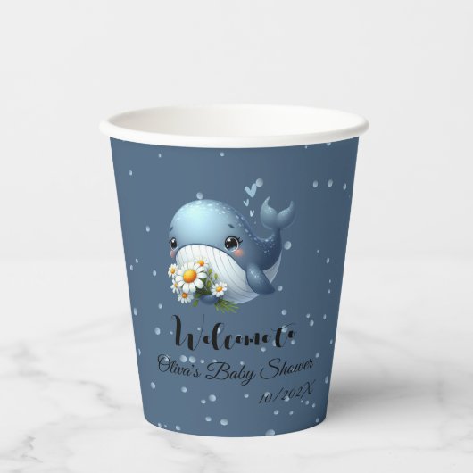 Niedlich Baby Whale Baby Shooting Paper Cup Pappbecher (Vorderseite)