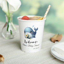 Niedlich Baby Whale Baby Shooting Paper Cup Pappbecher