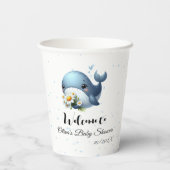 Niedlich Baby Whale Baby Shooting Paper Cup Pappbecher (Rückseite)