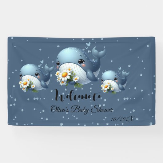Niedlich Baby Whale Baby Showbanner Banner (Horizontal)
