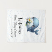 Niedlich Baby Whale Baby Shower Tapestry Wandteppich (Vorderseite (Horizontal))