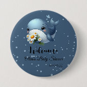 Niedlich Baby Whale Baby Showknopf Button (Vorderseite)
