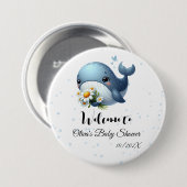 Niedlich Baby Whale Baby Showknopf Button (Vorne & Hinten)