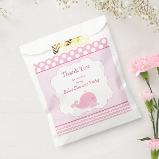 Niedlich Baby Whale Pink Girl Baby Dusche Party Geschenktütchen (Versiegelt)