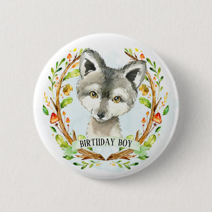 Niedlich Baby Wolf Button