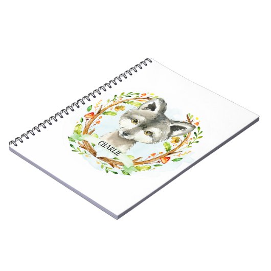 Niedlich Baby Wolf Notizblock (Linke Seite)