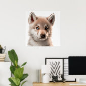 Niedlich Baby Wolf Portrait | Platz 1:1 Poster (Heimbüro)