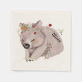 Niedlich Baby Wombat Gold Speckle Custom Serviette (Vorderseite)