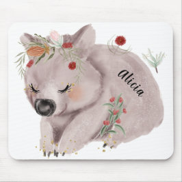 Niedlich Baby Wombat Gold Speckle Individuelle Nam Mousepad