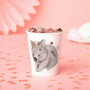 Niedlich Baby Wombat Gold Speckle Individuelle Nam Pappbecher