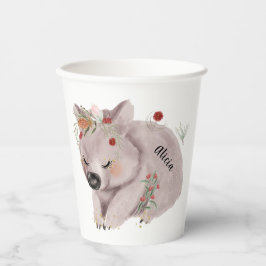 Niedlich Baby Wombat Gold Speckle Individuelle Nam Pappbecher