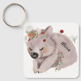 Niedlich Baby Wombat Gold Speckle Individuelle Nam Schlüsselanhänger