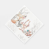 Niedlich Baby Woodland Animals Fox Bunny Coon Serviette (Ecke)