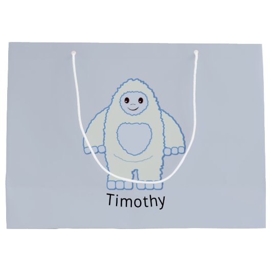 Niedlich Baby Yeti Große Geschenktüte (Rückseite)