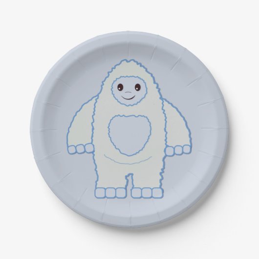 Niedlich Baby Yeti Pappteller (Vorderseite)
