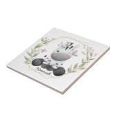 Niedlich Baby Zebra Blume Wreath Individuelle Name Fliese (Seite)