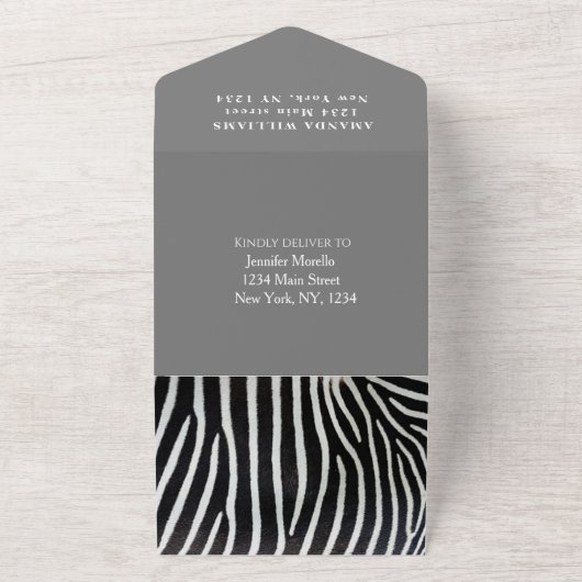 Niedlich Baby Zebra Safari Dschungel All In One Einladung (Außenbereich)