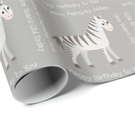 Niedlich Baby Zebra Safari Themenparty oder Dusche Geschenkpapier (Rolleneckpunkt)