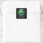 Niedlich Baby Zombie Quadratischer Aufkleber (Tasche)