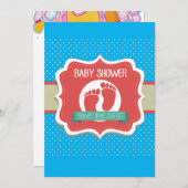 Niedlich Babyboy-Babydusche Einladung (Vorne/Hinten)