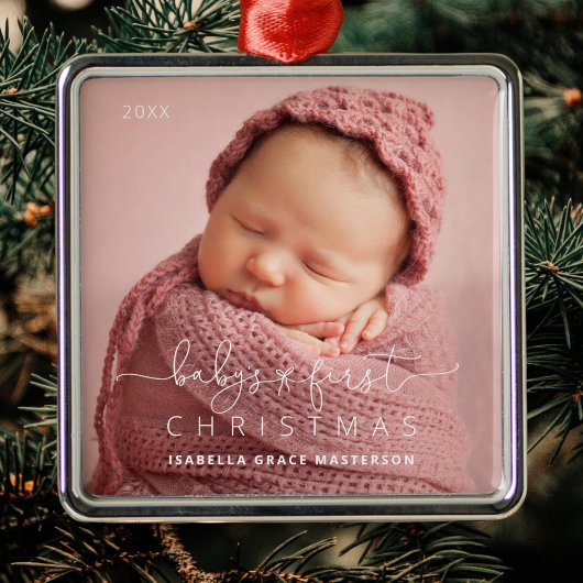 Niedlich Baby's 1. Weihnachten Ornament Aus Metall