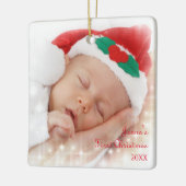 Niedlich Baby's 1. Weihnachts-Foto Keramik Ornamen Keramikornament (Links)