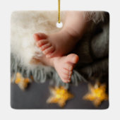 Niedlich Baby's 1. Weihnachts-Foto Keramik Ornamen Keramikornament (Rückseite)