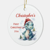 Niedlich Baby's 1st Christmas Dinosaurier Keramik Ornament (Links)