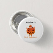 niedlich Baby's erste Halloween-Kürbislaterne Button (Vorne & Hinten)