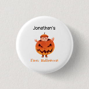 niedlich Baby's erste Halloween-Kürbislaterne Button