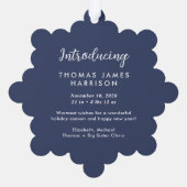 Niedlich Babys Erstes Weihnachtsfest Foto Blue Hol Ornament Karte (Rückseite)