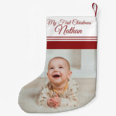 Niedlich Baby's First Christmas Foto Kleiner Weihnachtsstrumpf (Rückseite)