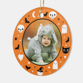 Niedlich Baby's First Halloween Foto Ornament (Links)