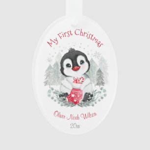 Niedlich Baby's First Oval Weihnachtsakrylus Ornament