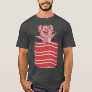 Niedlich Bacon Lover Funny Pig Schweinepocket Baco T-Shirt