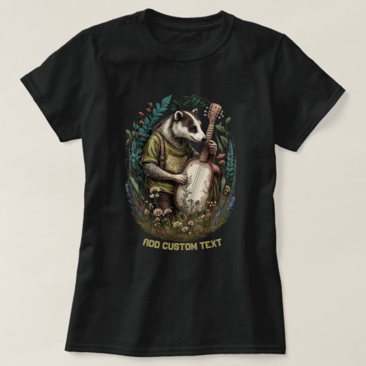 Niedlich Badger beim Banjo spielen, Badger Lovers T-Shirt (Design vorne)