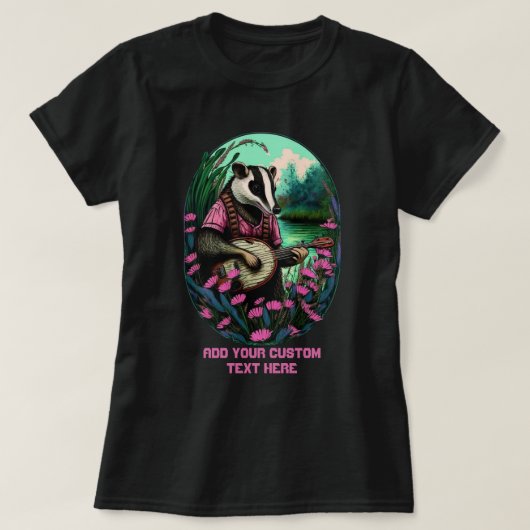 Niedlich Badger beim Banjo spielen, Badger Lovers T-Shirt (Design vorne)